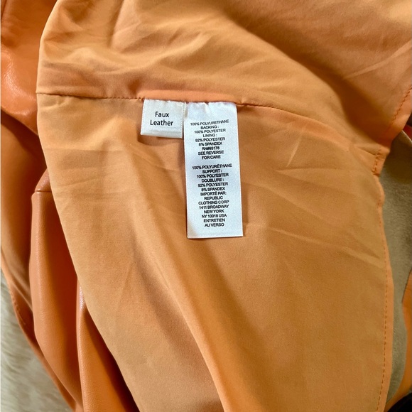 NWOT House of Harlow, Vegan Leather Papaya/Orange Dress Size Small - Picture 10 of 10